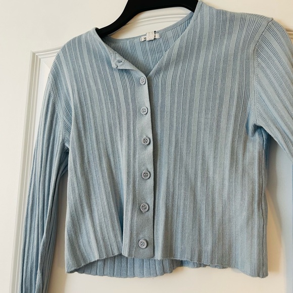 GARAGE Light Blue Ribbed Cardigan - Picture 2 of 3